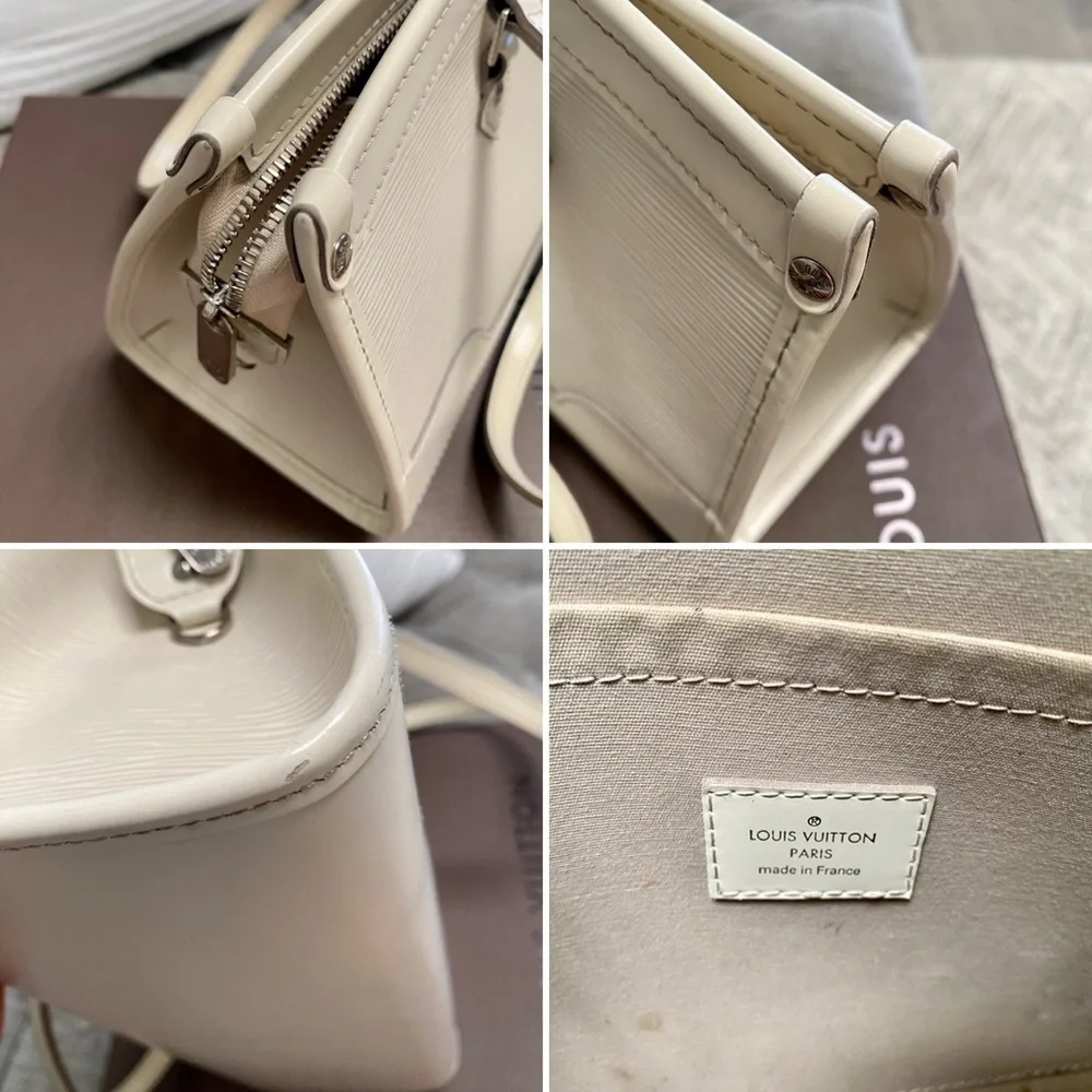 Louis Vuitton Cream Epi Leather Shoulder Tote with Matching Wallet